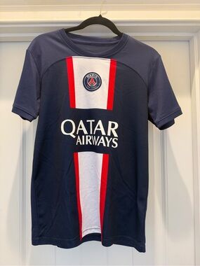 Paris Saint-Germain PSG Home Shirt with Qatar Airways Logo